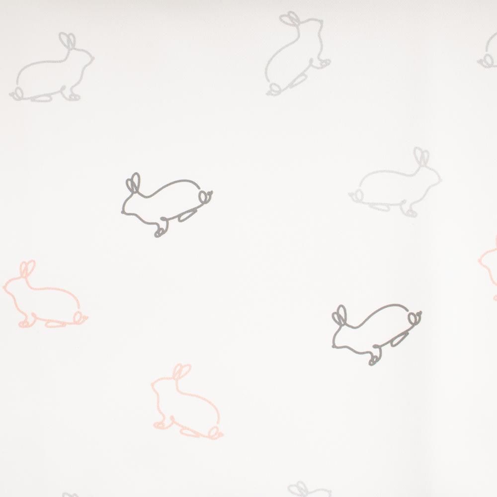 9 x 9 Inch Decorative Fabric Swatches - Gribouillis en Folie Rabbit Design in White - Perfect for DIY Home Decor, Upholstery Projects, and Crafting