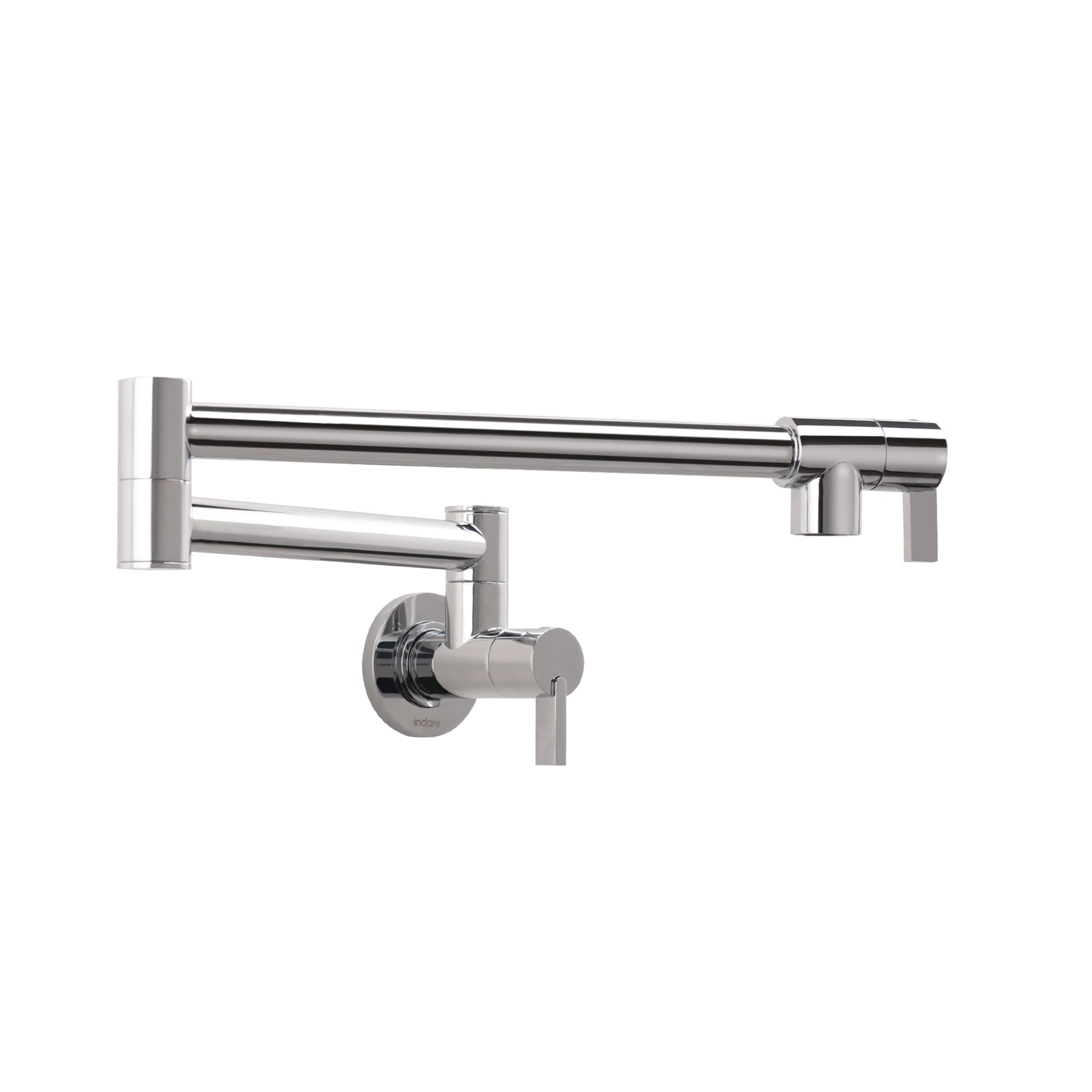 Premium Brass Wall Mount Pot Filler Faucet with Double Joint Swing Arms - Foldable Kitchen Faucet for Easy Stove & Cooking Pot Filling - Ideal for Home Chefs & Modern Kitchens