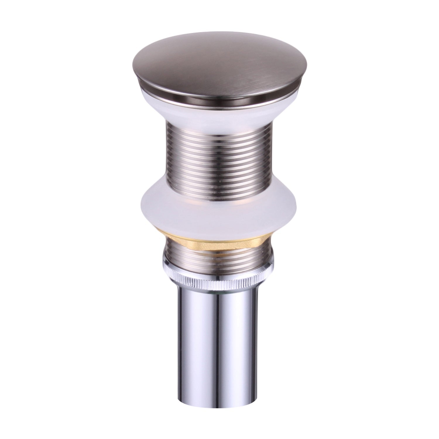 DAX 82005 Round Vanity Sink Pop Up Drain with Brass Body - 2 5/8 x 8 5/8 Inches Bathroom Sink Drain for Modern Vanities, Perfect for Home & Hotel Bathroom Renovations
