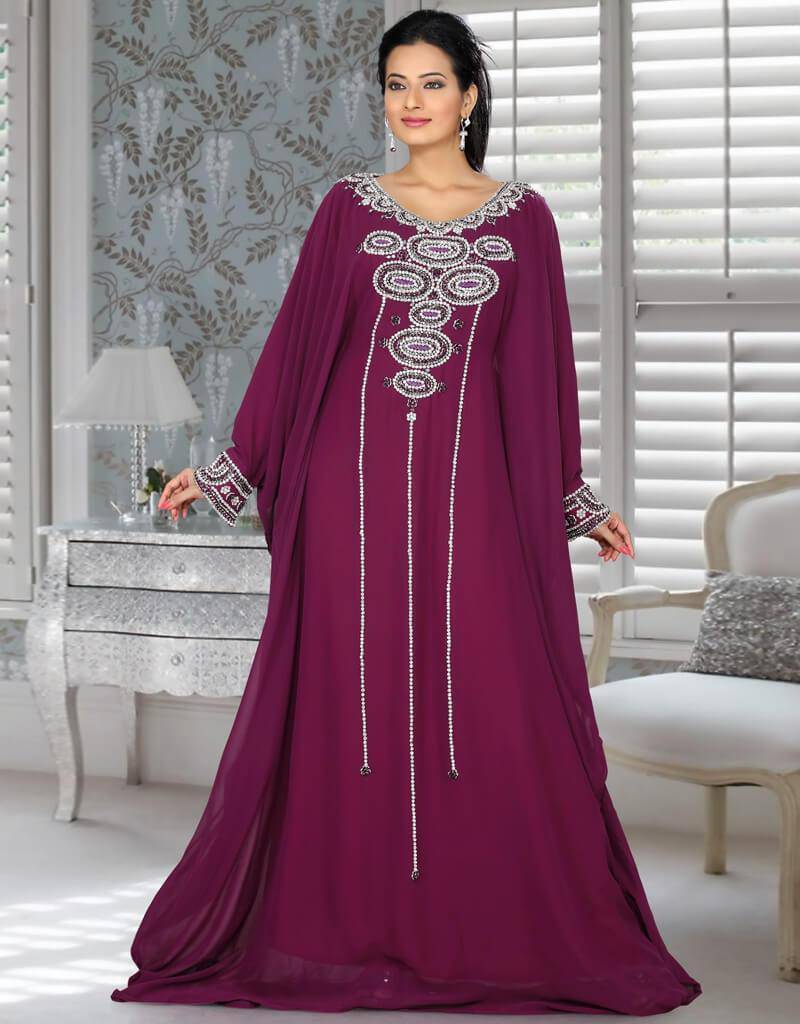 Elegant Embroidered Long Kaftan Dresses for Women - Boho Maxi Dress with Floral Patterns - Perfect for Beach, Vacation & Summer Outfits