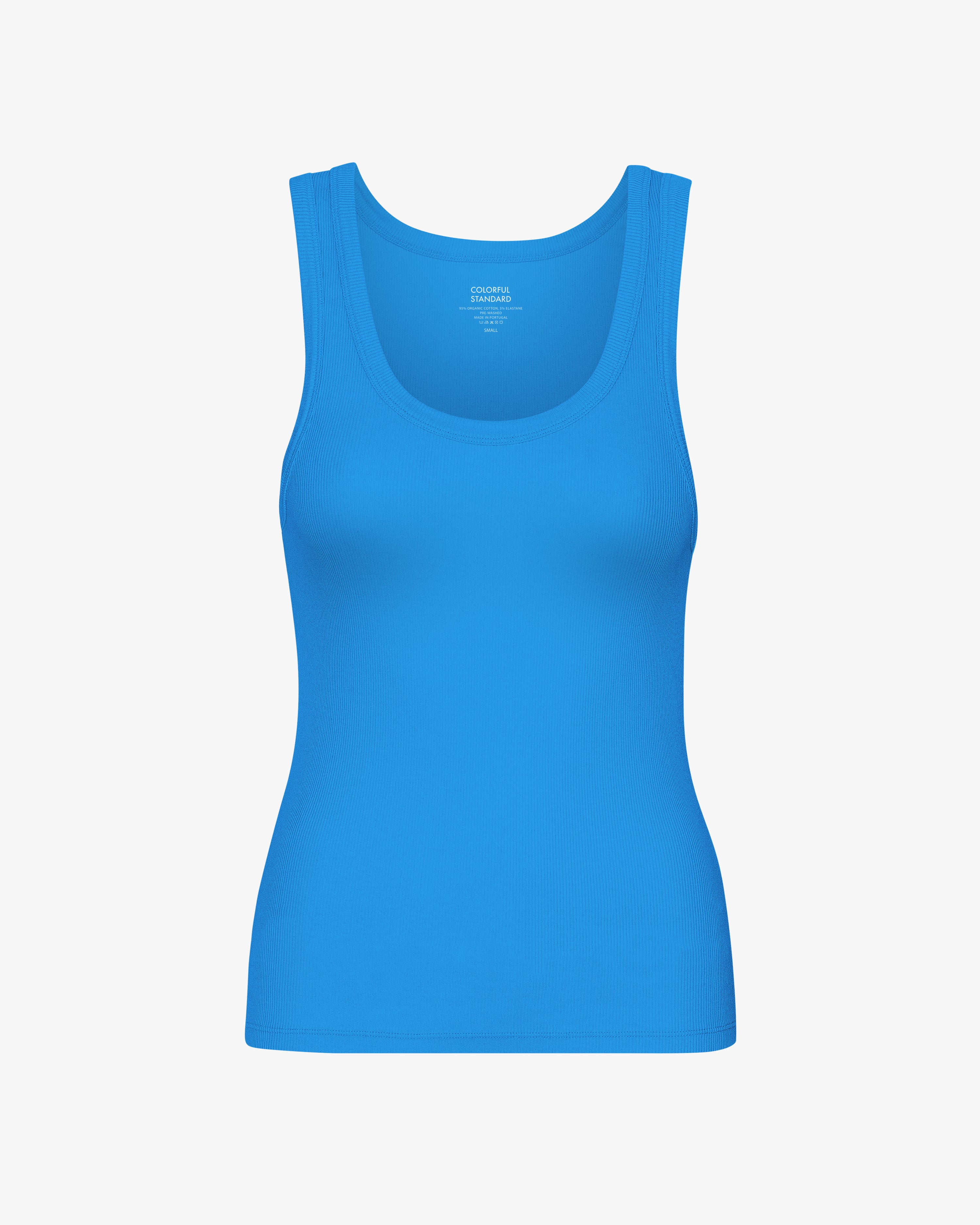 Organic Women's Ribbed Tank Top - Pacific Blue | Soft & Breathable for Yoga, Gym & Summer Outfits