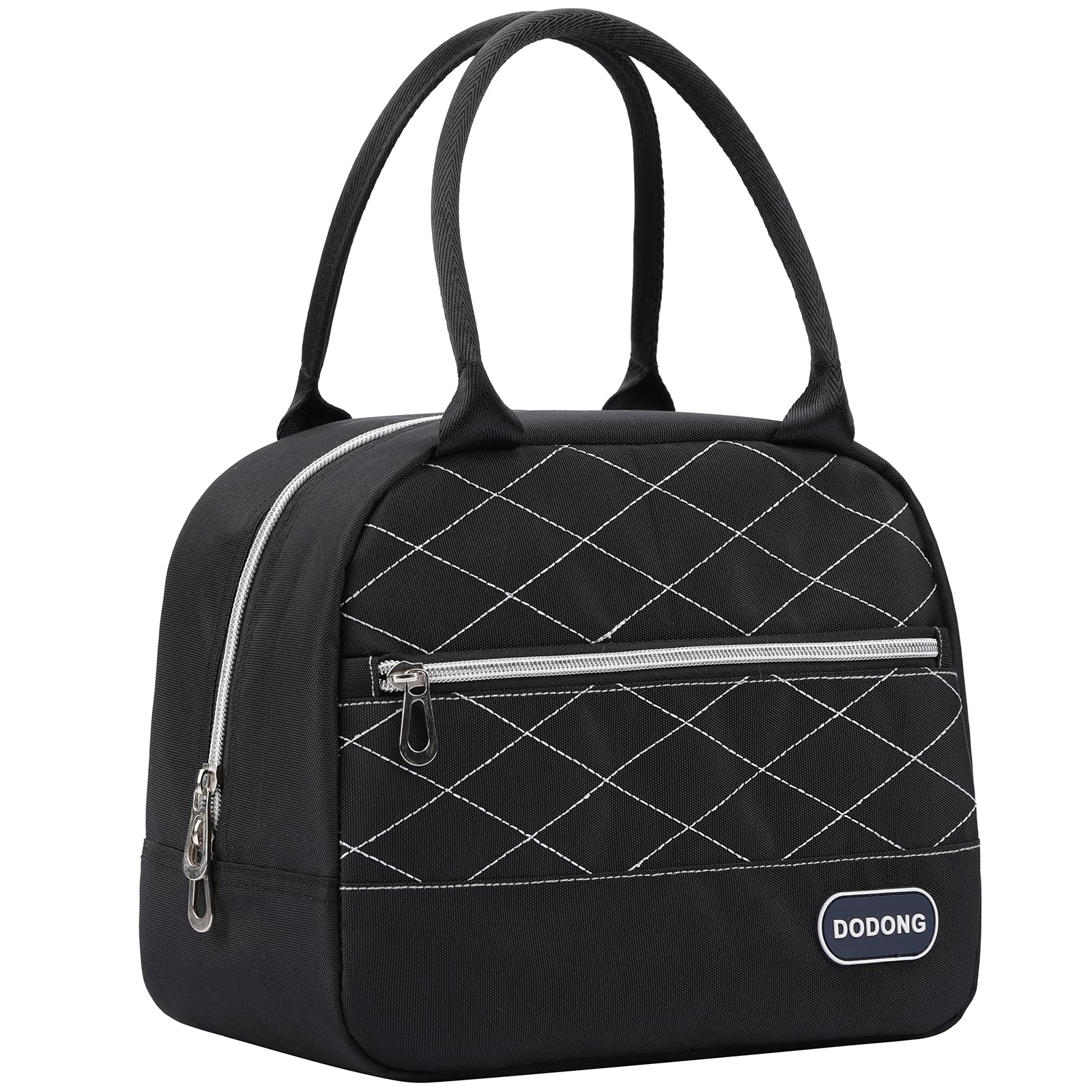DODONG Insulated Lunch Bag for Women - Reusable Thermal Lunch Box for Work, School & Outdoor Picnics - Leakproof & Eco-Friendly Meal Bag (Black)