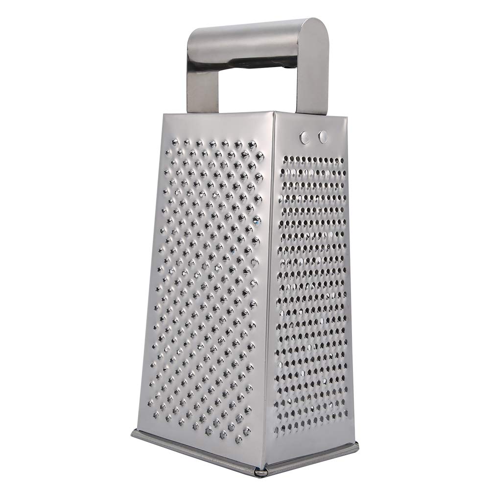 Stainless Steel Box Grater - 4-Sided Kitchen Grater for Cheese, Vegetables & Fruits | Dishwasher Safe & Rust-Resistant | Perfect for Home, Restaurant & Meal Prep