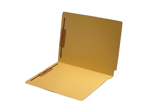 Yellow File Folders with 2 Top Fasteners & End Tab - Perfect for Office, School & Home Organization