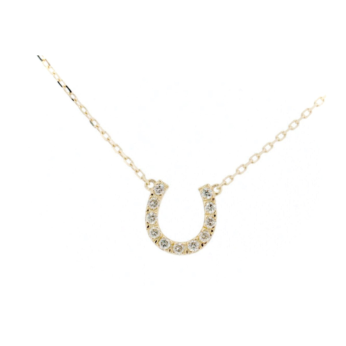 4℃ 18K White Gold Horseshoe Motif Necklace for Women - Elegant Pendant Jewelry for Good Luck, Gift for Her, Birthday, Anniversary & Special Occasions