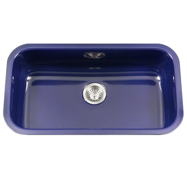 Hamat CER 3118S NB Large Undermount Single Bowl Kitchen Sink - Navy Blue Enamel Steel for Modern & Farmhouse Kitchens | Durable & Stylish for Daily Cooking & Dishwashing