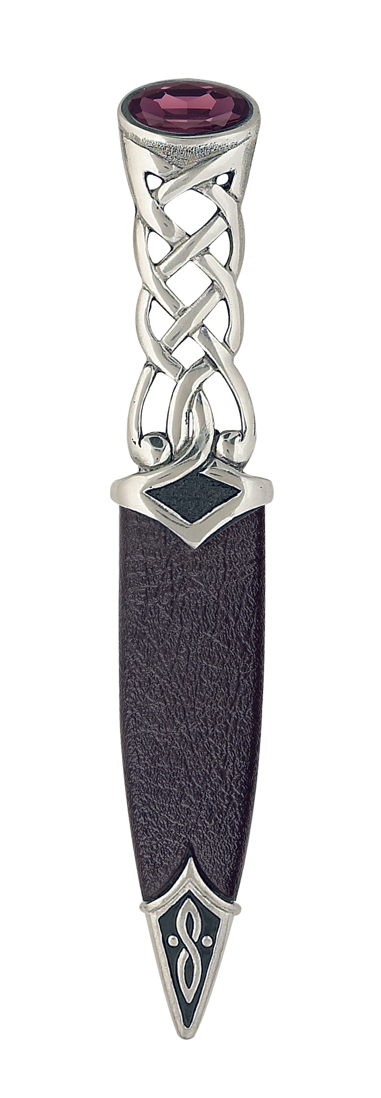 Polished Sgian Dubh Knife with Stone Top - SD99 - Perfect for Scottish Highland Dress, Weddings & Formal Events