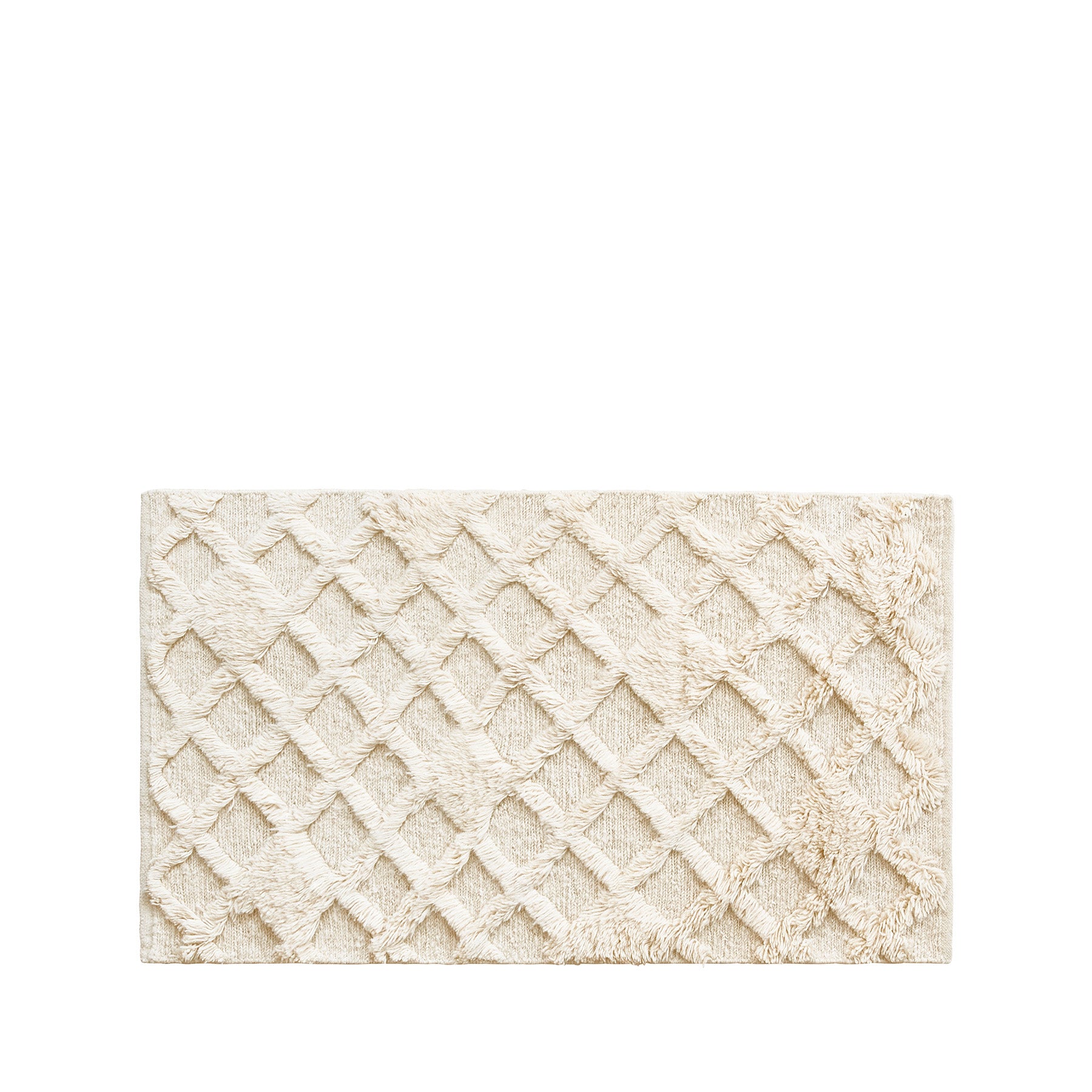 Handmade Moroccan Ghan Rug in Milk White - 31