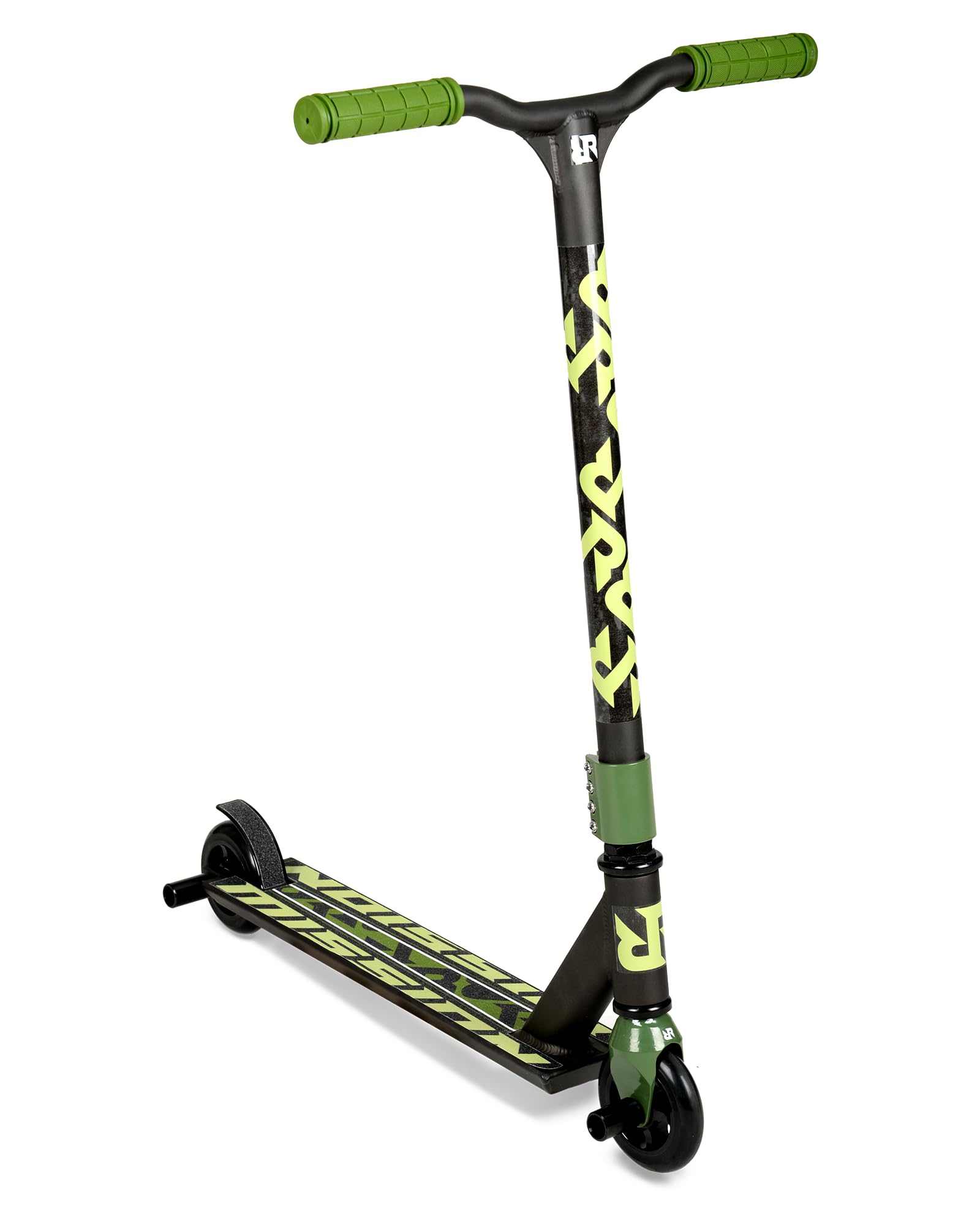 **Premium Mission Stunt Scooter - Camo Green Alloy Deck, Alloy Core Wheels, ABEC-9 Bearings & 2 Pegs for Extreme Tricks & Street Riding**    **Perfect for Skate Parks, Urban Commuting & Freestyle Stunt Performances**