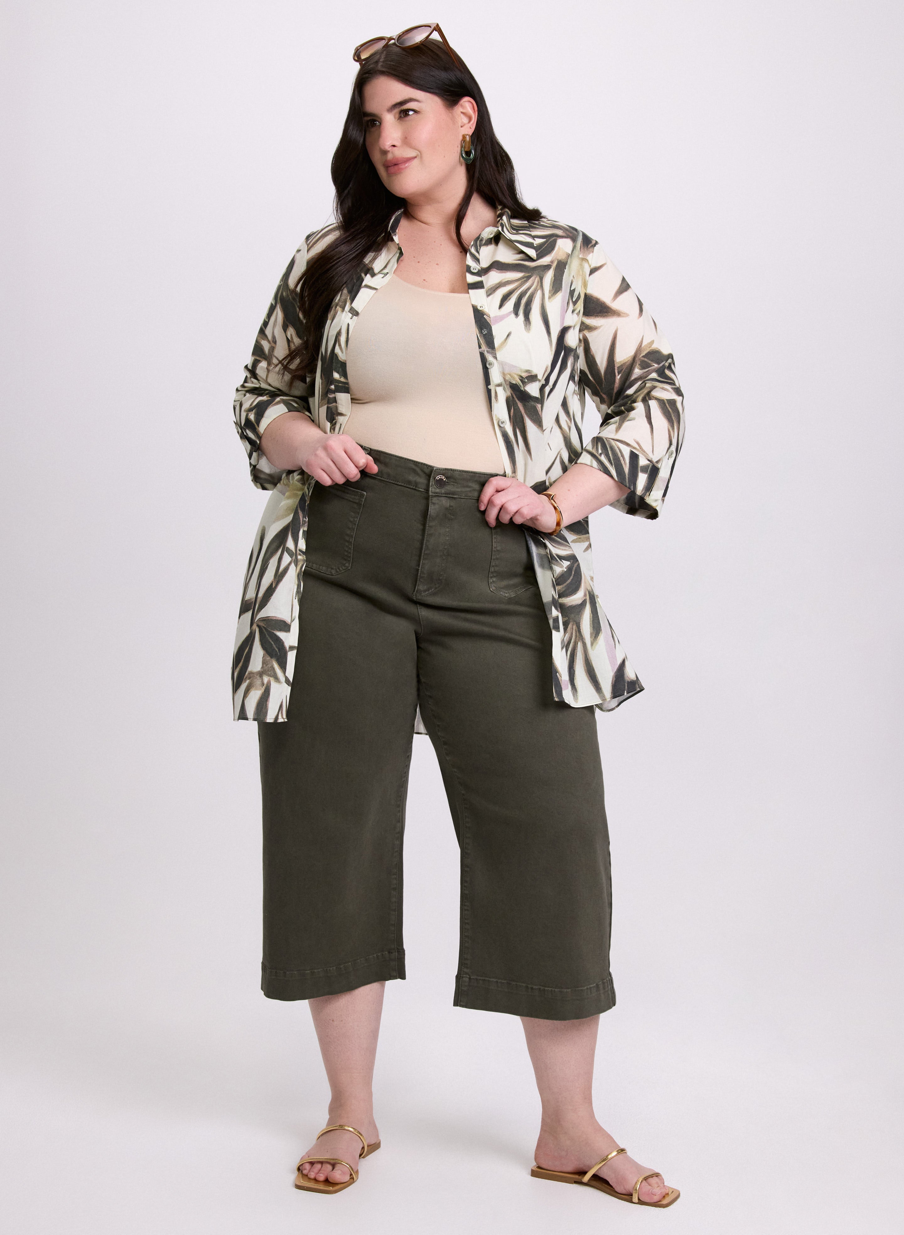 Stylish High Waist Cropped Wide Leg Jeans for Women - Trendy Comfortable Denim Pants for Casual Outfits & Summer Fashion