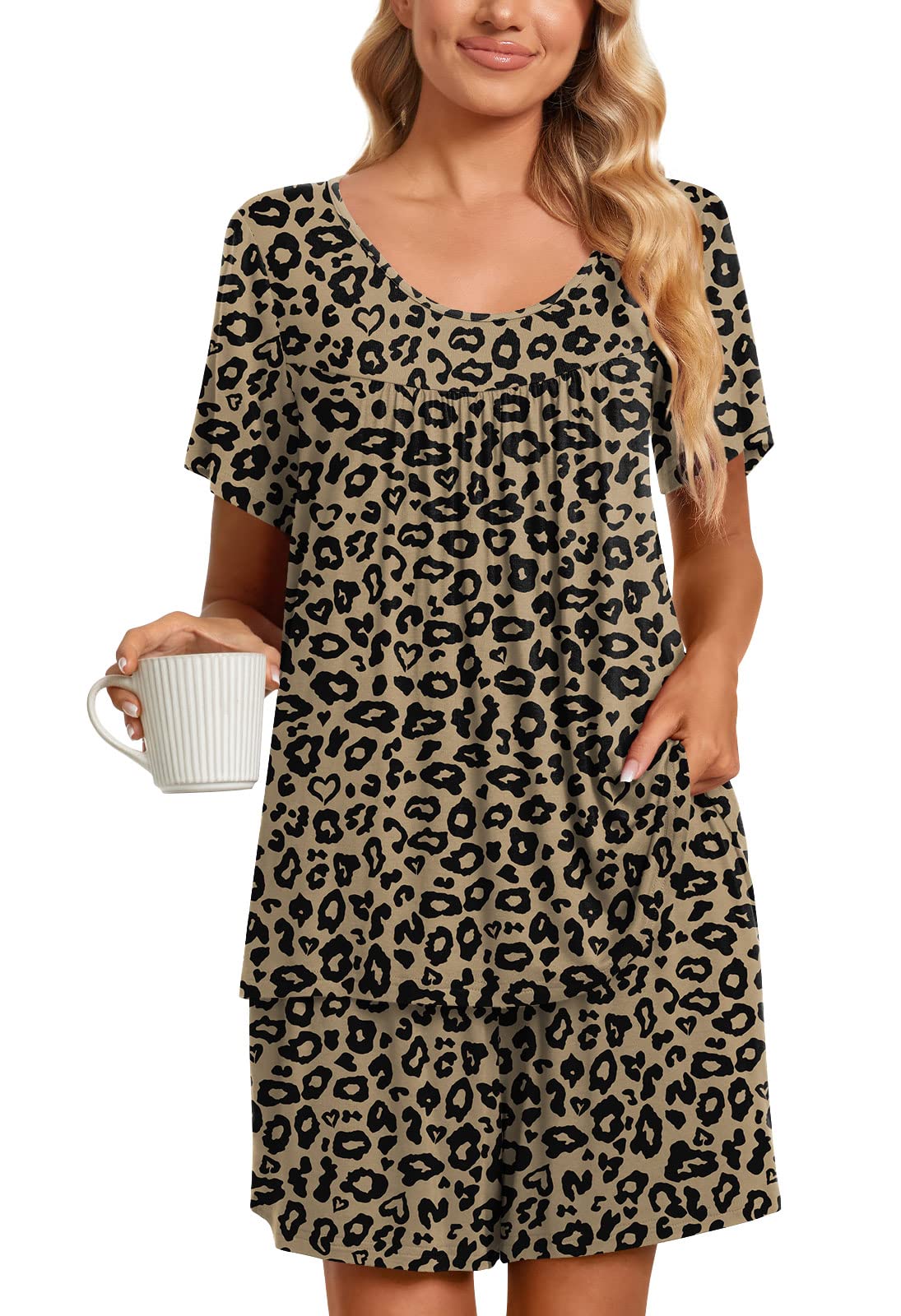 TAOHUADAO 2-Piece Women's Pajama Set - Soft Cotton Sleepwear with Pockets, Comfy Lounge Pjs for Women - Perfect for Sleeping, Relaxing at Home & Travel