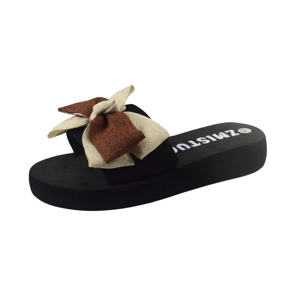 Women's Breathable Bowknot Flip Flops - Comfortable Flat Toe Beach Sandals for Summer | Cute Casual Slippers for Poolside, Vacation & Outdoor Wear