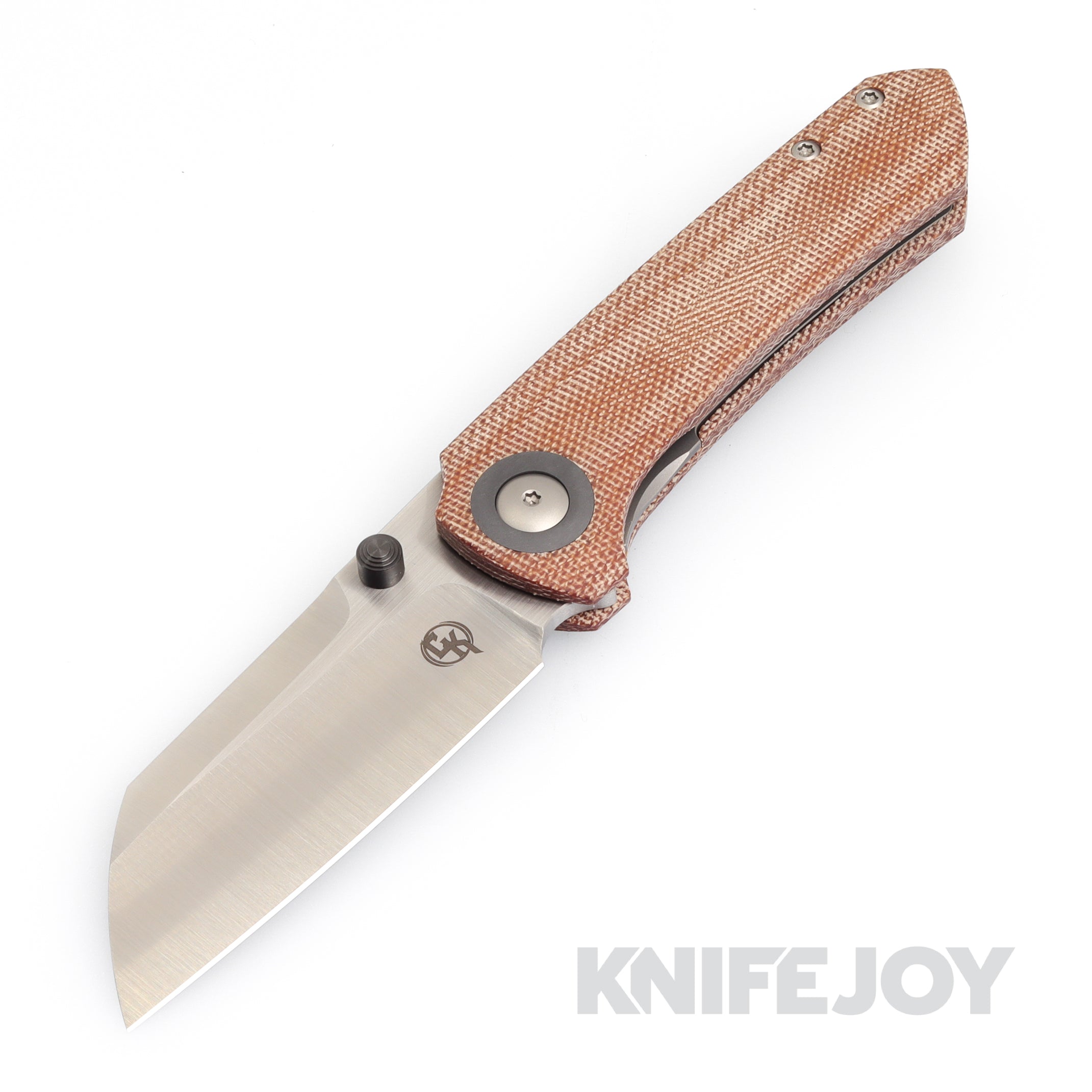 Christensen Knifeworks Maverick S Linerlock Folding Knife - Premium M390 Steel Blade with Brown Micarta Handles & Zirconium Accents - EDC, Outdoor, Camping, Survival, Tactical Use