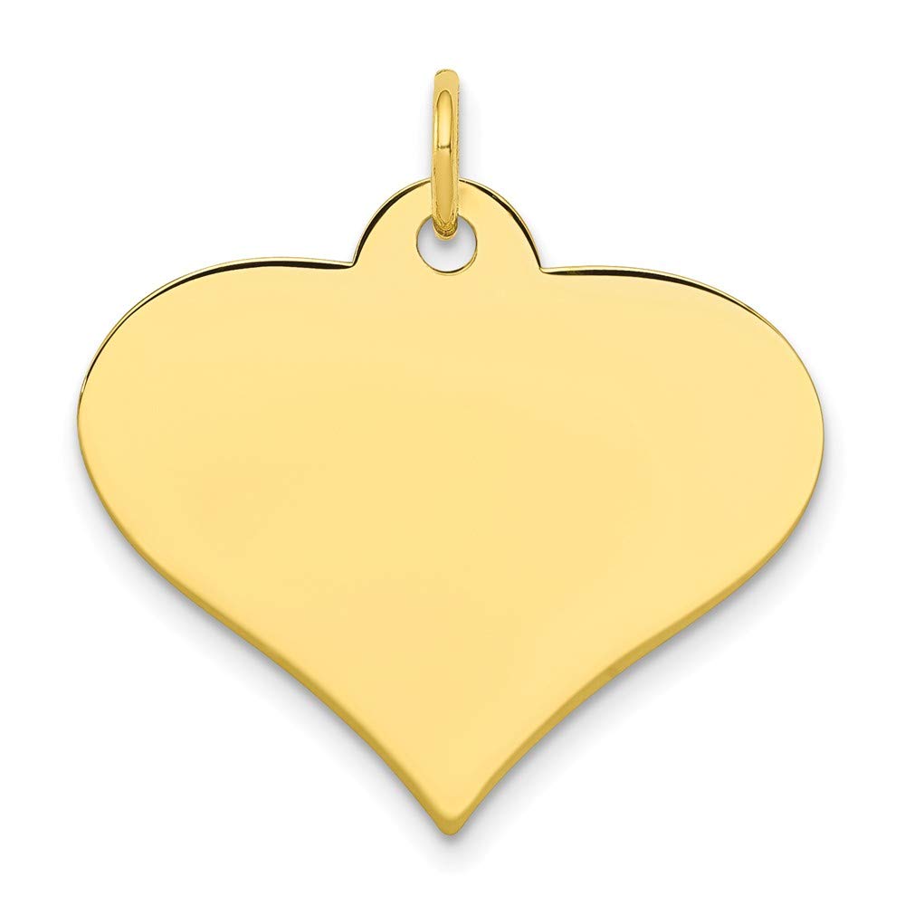 10k Yellow Gold Engravable Heart Disc Charm - FJC Finejewelers - Dainty Jewelry for Women, Perfect for Necklaces, Bracelets & Gift Giving