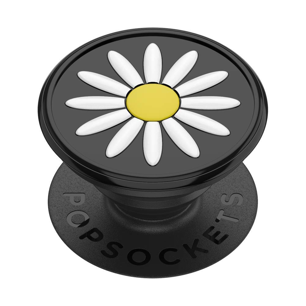 PopSockets Expanding Phone Grip with Kickstand - Festival Daisy Black | Secure Phone Holder for Selfies, Videos & Hands-Free Use | Compatible with Most Smartphones