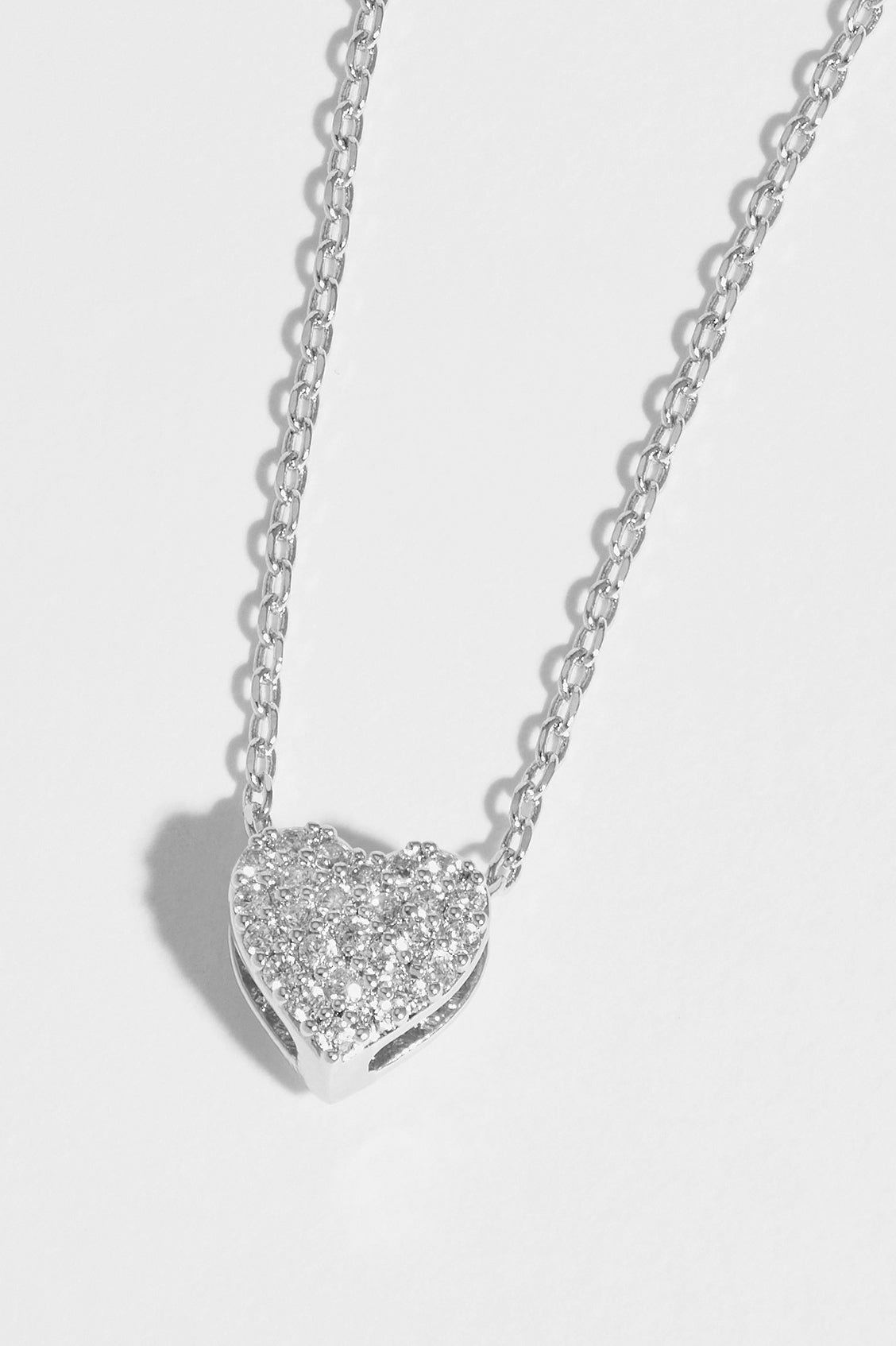 Pave Heart Slider Necklace - Adjustable Dainty Gold Heart Pendant for Women | Perfect for Valentine's Day Gifts, Anniversary & Everyday Elegance