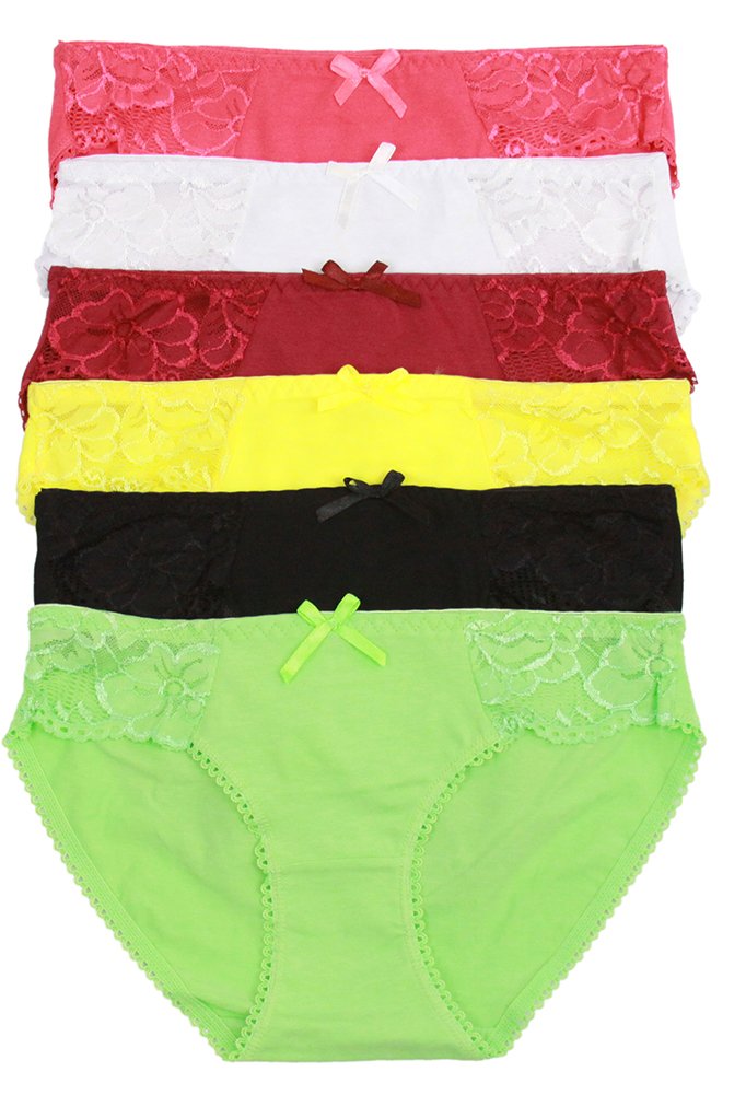 ToBeInStyle Women's 6-Pack Assorted Bikini Panties - Soft Cotton Underwear for Everyday Comfort & Lounge Wear