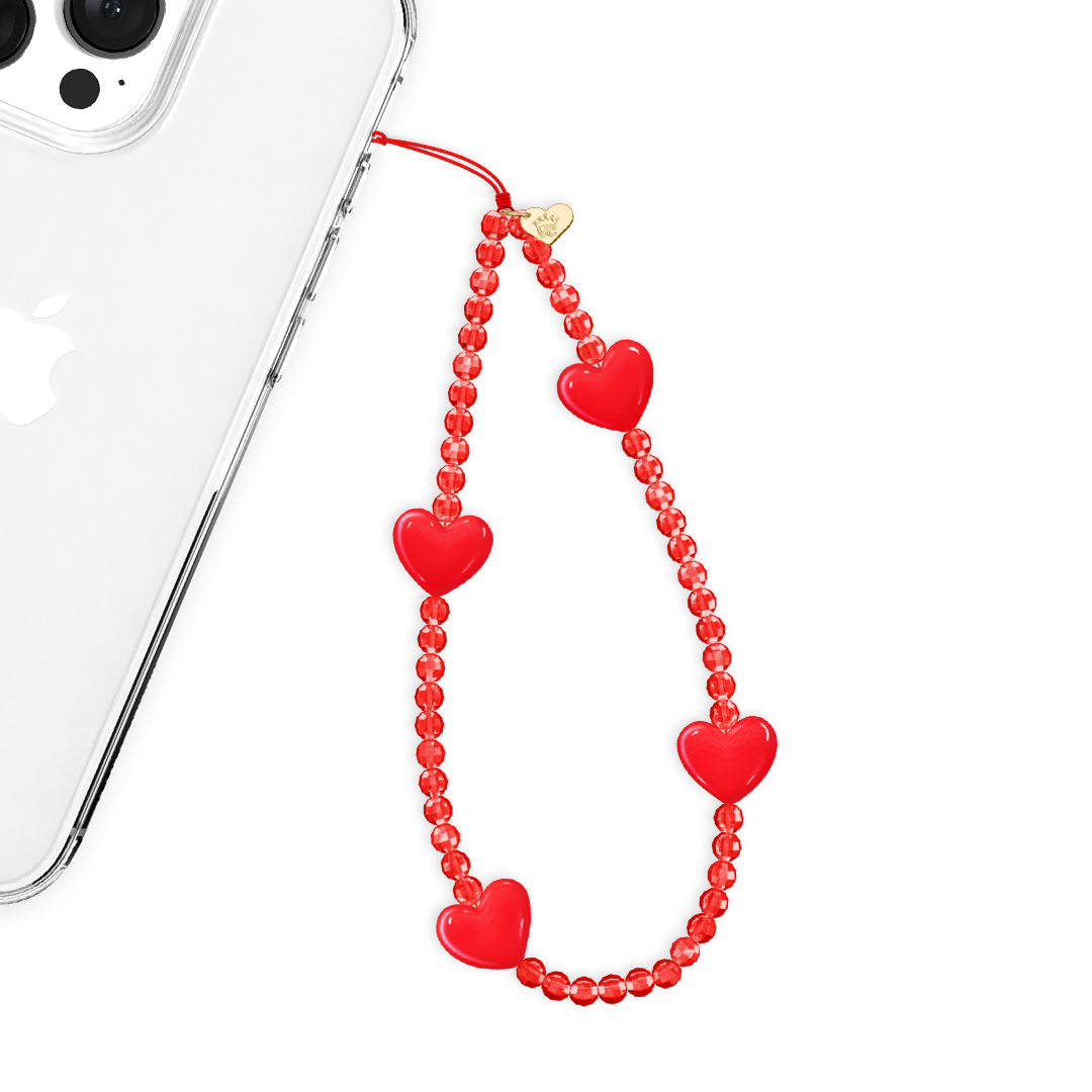 Red Heart Phone Charm - Cute Heart-Shaped Phone Accessory for iPhone & Android - Perfect Gift for Valentine's Day, Birthday & Friendship