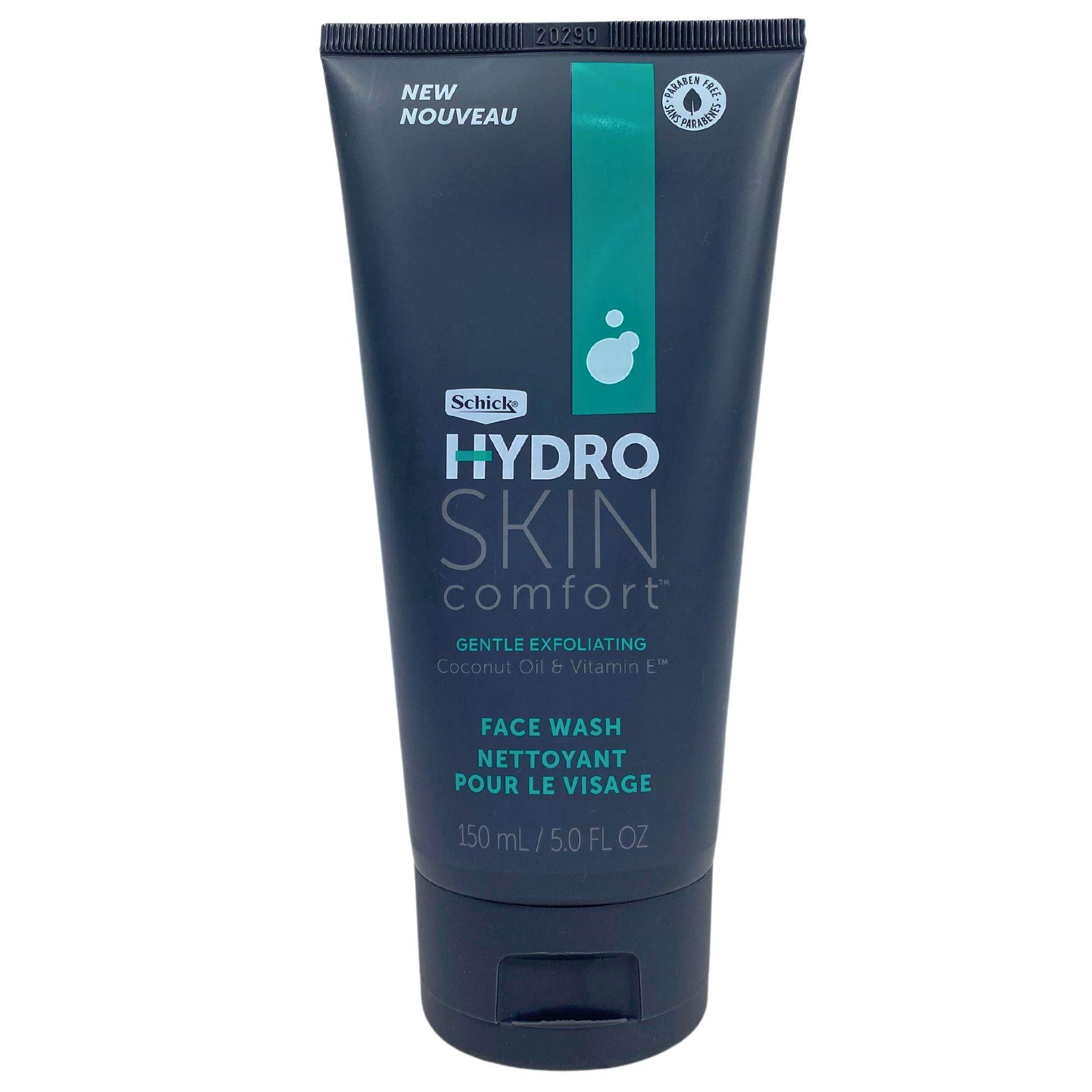 Schick Hydro Skin Comfort Gentle Exfoliating Face Wash with Coconut Oil & Vitamin E - 5 fl oz (50 Pack) | Hydrating & Soothing Daily Facial Cleanser for Sensitive Skin | Perfect for Morning & Night Skincare Routine
