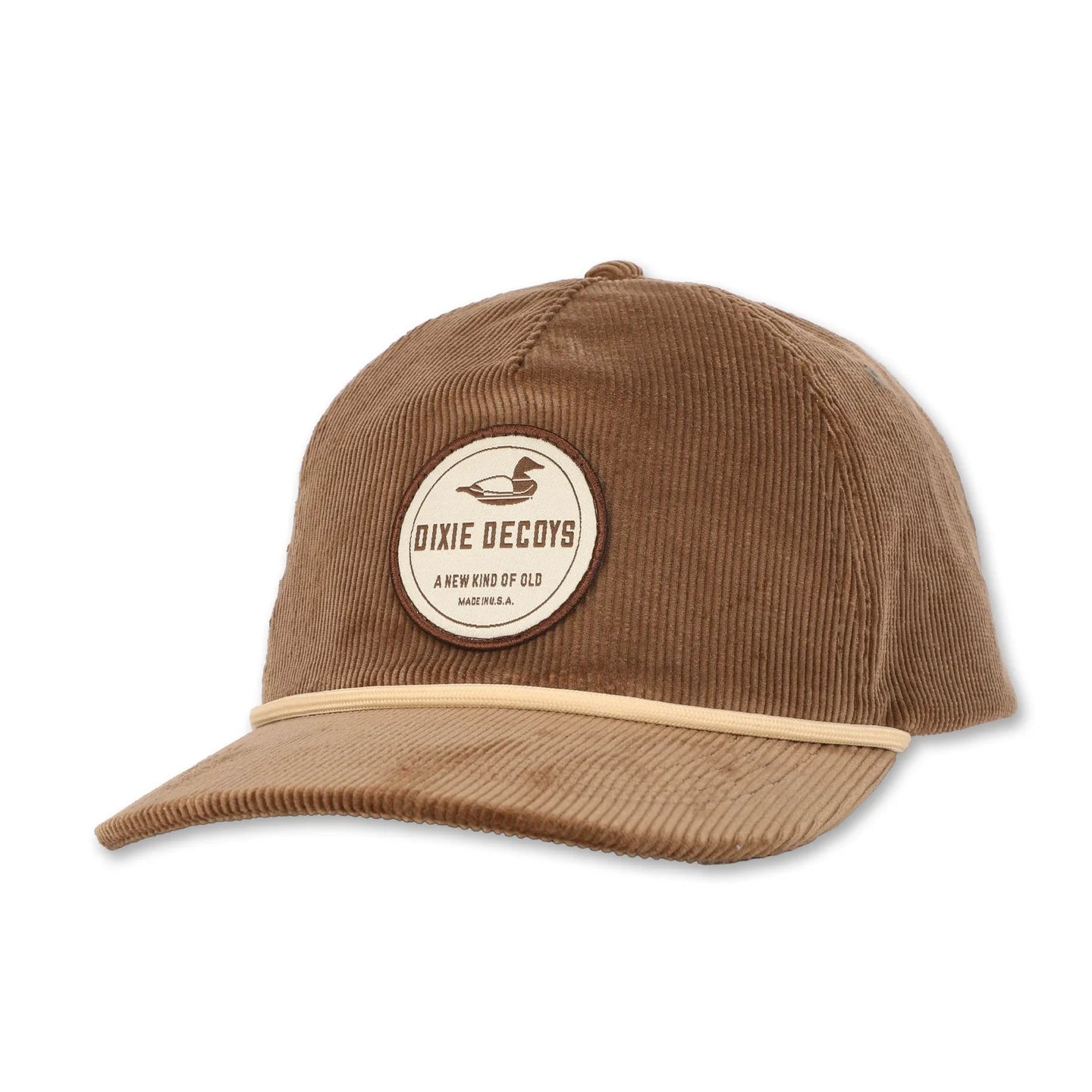 Dixie Decoys Brown Corduroy Rope Hat - Stylish Outdoor Hunting & Fishing Cap for Men & Women - Perfect for Camping, Hiking, and Casual Wear