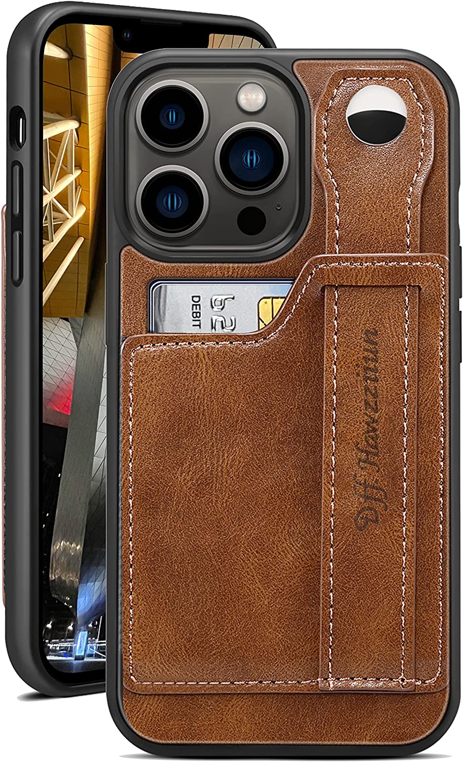 Premium iPhone 13 Pro Max Wallet Case - Shockproof Protective Cover with Card Slots | Slim Durable Leather Case for Daily Use, Travel & Business (Brown)