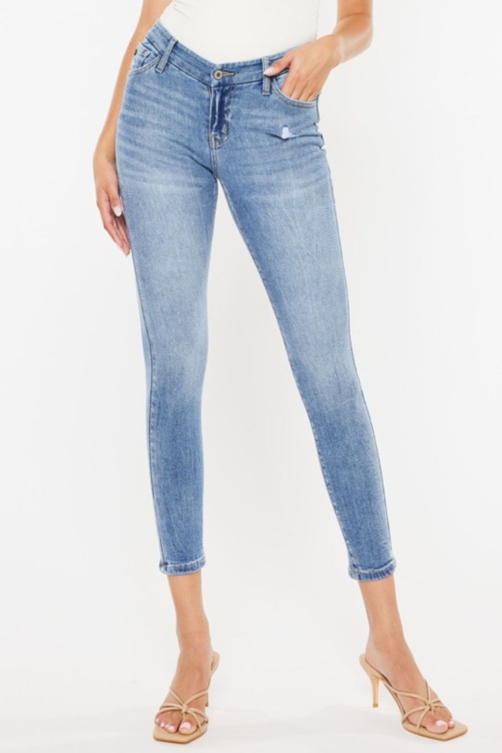 Kancan High Waist Cat's Whiskers Skinny Jeans for Women - Stretch Denim Pants with Comfortable Fit - Perfect for Casual Outfits, Date Nights & Everyday Wear