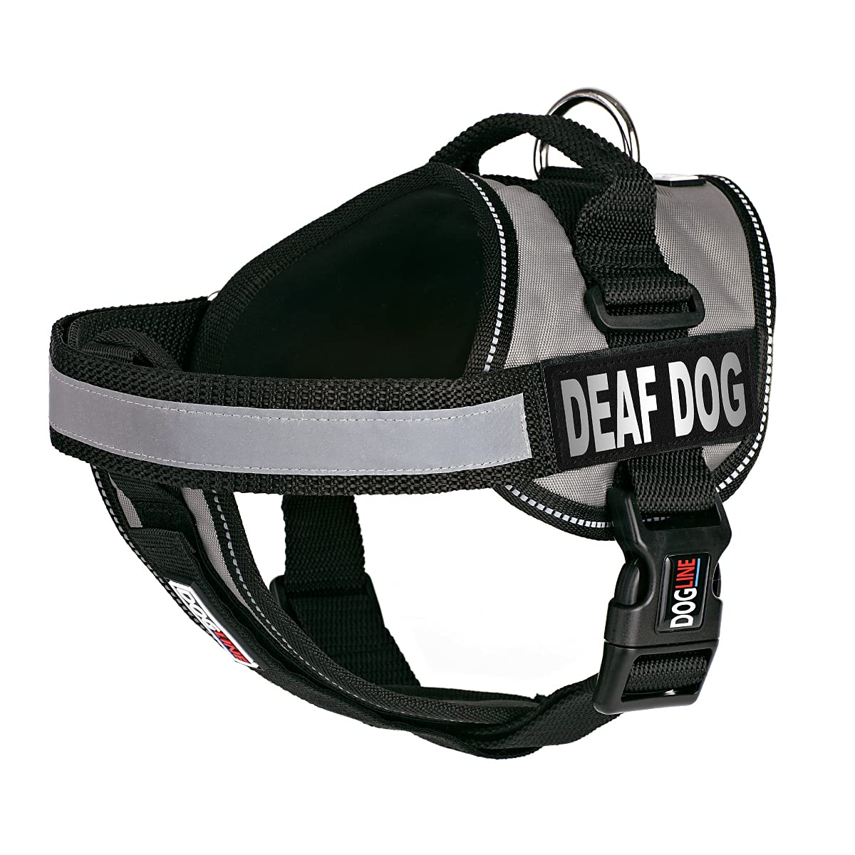 Dogline Unimax No-Pull Dog Harness Vest with Reflective Deaf Dog Patches - Adjustable Straps, Breathable Neoprene for Training, Service & Medical Dogs (22-30