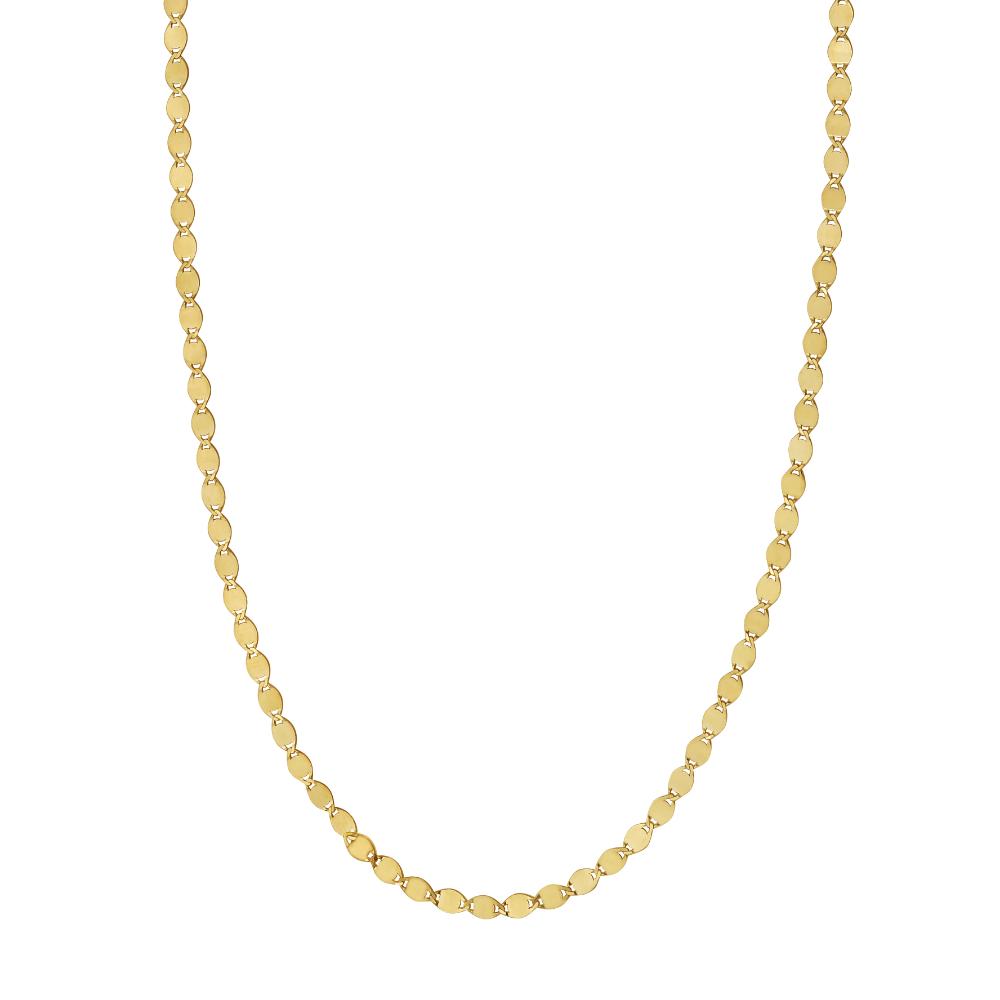 14K Gold 2.2mm Oval Mirror Link Chain Necklace - Elegant Layering Jewelry for Women, Perfect for Everyday Wear, Special Occasions & Gift Giving