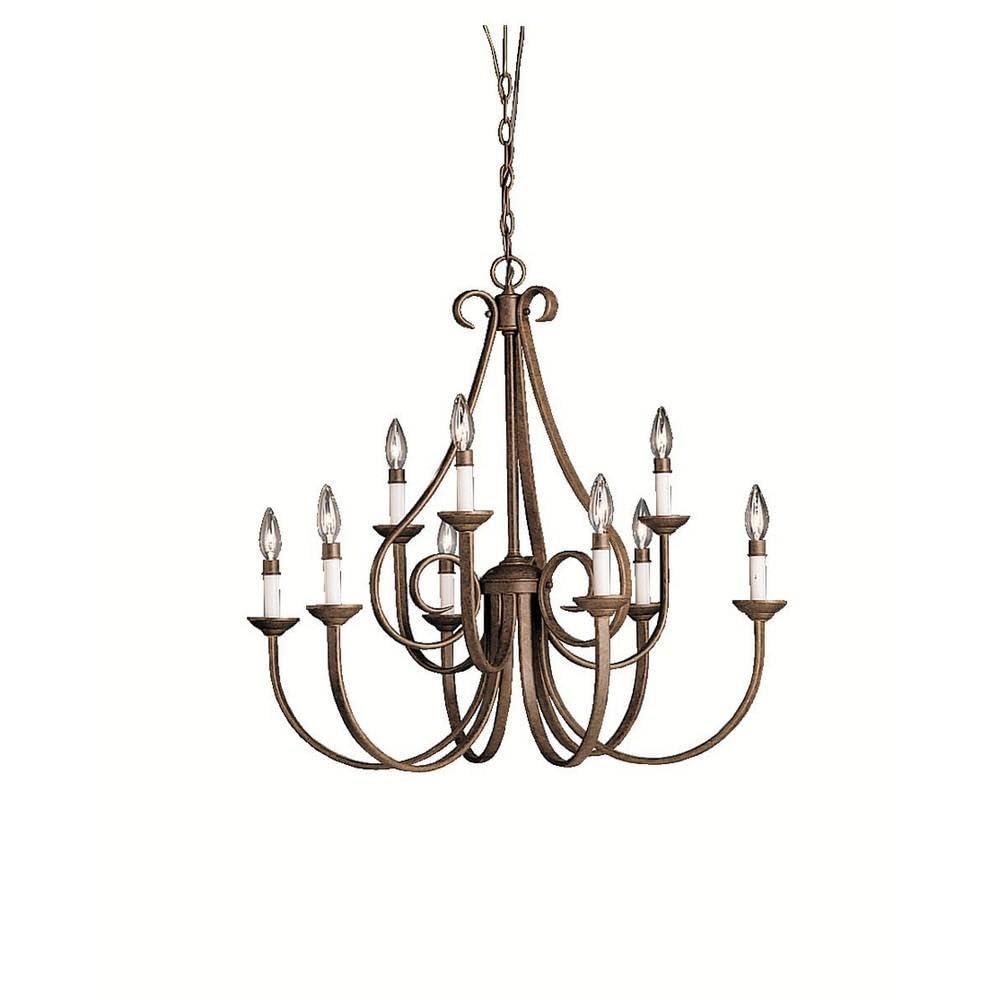 9-Light Contemporary Decorative Chandelier in Tannery Bronze - Perfect for Dining Room, Living Room, and Foyer Lighting