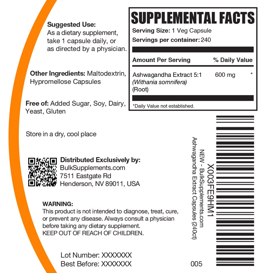 Premium Ashwagandha Extract Capsules 1300mg - Natural Stress Relief & Sleep Support Supplement - Vegan, Non-GMO, Gluten-Free - Boost Energy & Focus for Workouts, Study & Daily Wellness