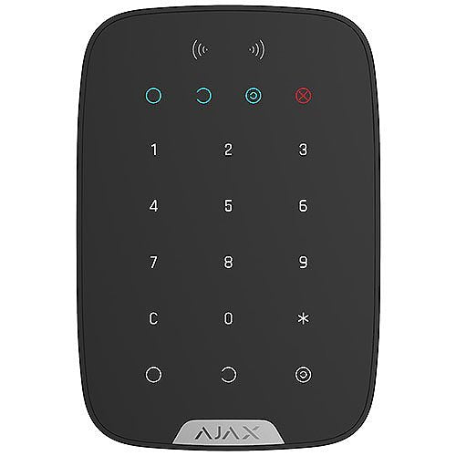AJAX 42815.83.BL3 Wireless Touch Keypad - Secure Access Control with Encrypted Contactless Cards & Key Fobs (Black) | Ideal for Home Security, Office Entry & Smart Building Systems