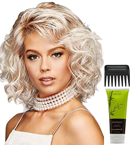 Gabor Curl Up Wig Bundle - 4 Items (Wig, Christy's Wigs Q&A Booklet, BeautiMark Synthetic Shampoo & Wide Tooth Comb) - Color GL14-22SS - Perfect for Cosplay, Costume Parties & Everyday Styling