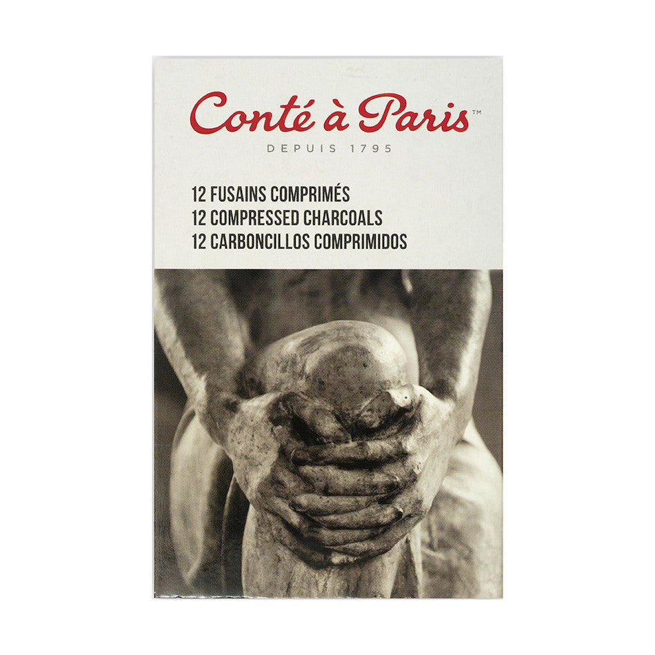 Conté à Paris Compressed Charcoal Set - 12 Assorted Sticks for Sketching, Drawing & Shading - Professional Art Supplies for Artists & Students