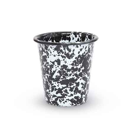 Premium Black Marble Enamelware Tumblers - 10 oz Small Coffee Cups, Set of 4 - Perfect for Camping, Picnics & Rustic Home Decor