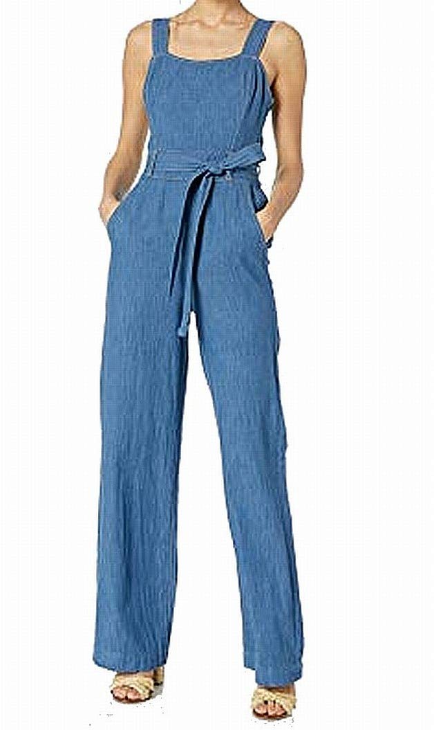 Ella Moss Women's Denim Belted Jumpsuit - Stylish Casual Romper for Everyday Wear, Date Night & Office Outfits
