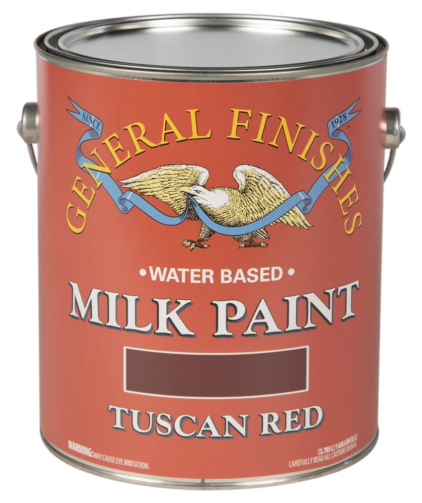 General Finishes Water Based Milk Paint - 1 Gallon, Tuscan Red - Perfect for Furniture, Cabinets, and DIY Home Decor Projects