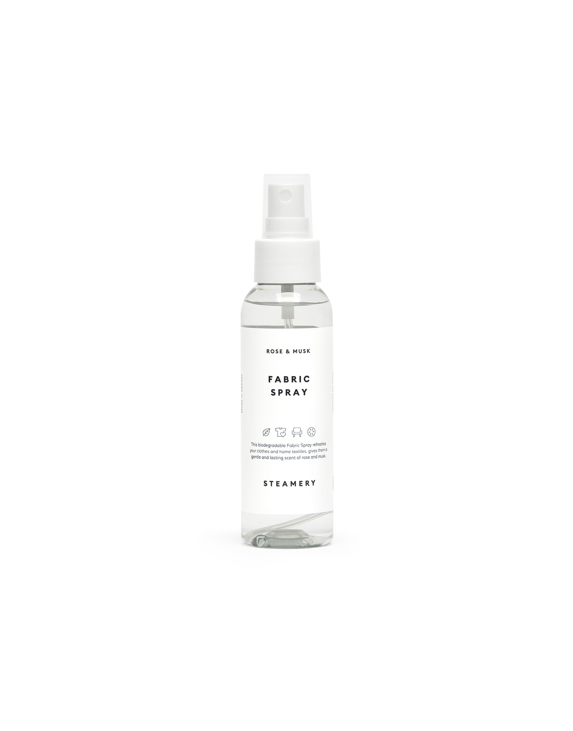 Premium Fabric Spray with Rose & Musk Scent - 100ml Long-Lasting Fragrance for Clothes, Linens & Home Decor - Perfect for Freshening Up Wardrobes, Bedding & Upholstery
