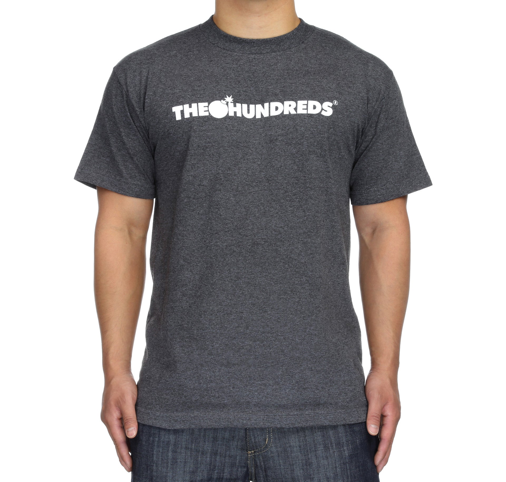 The Hundreds Forever Bar Logo T-Shirt for Men & Women - Premium Cotton Charcoal Heather Graphic Tee - Casual Streetwear for Everyday Wear & Urban Fashion