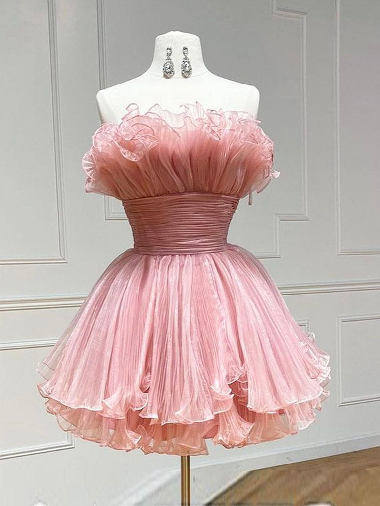 Elegant Pink Tulle Short Prom Dress for Homecoming - Perfect for Dances, Parties & Special Occasions