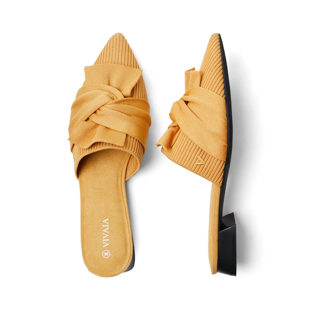 VIVAIA Yaffa Women's Slip-On Pointed Toe Knot Mules - Washable Casual Shoes for Comfort & Style | Perfect for Office, Travel & Everyday Wear