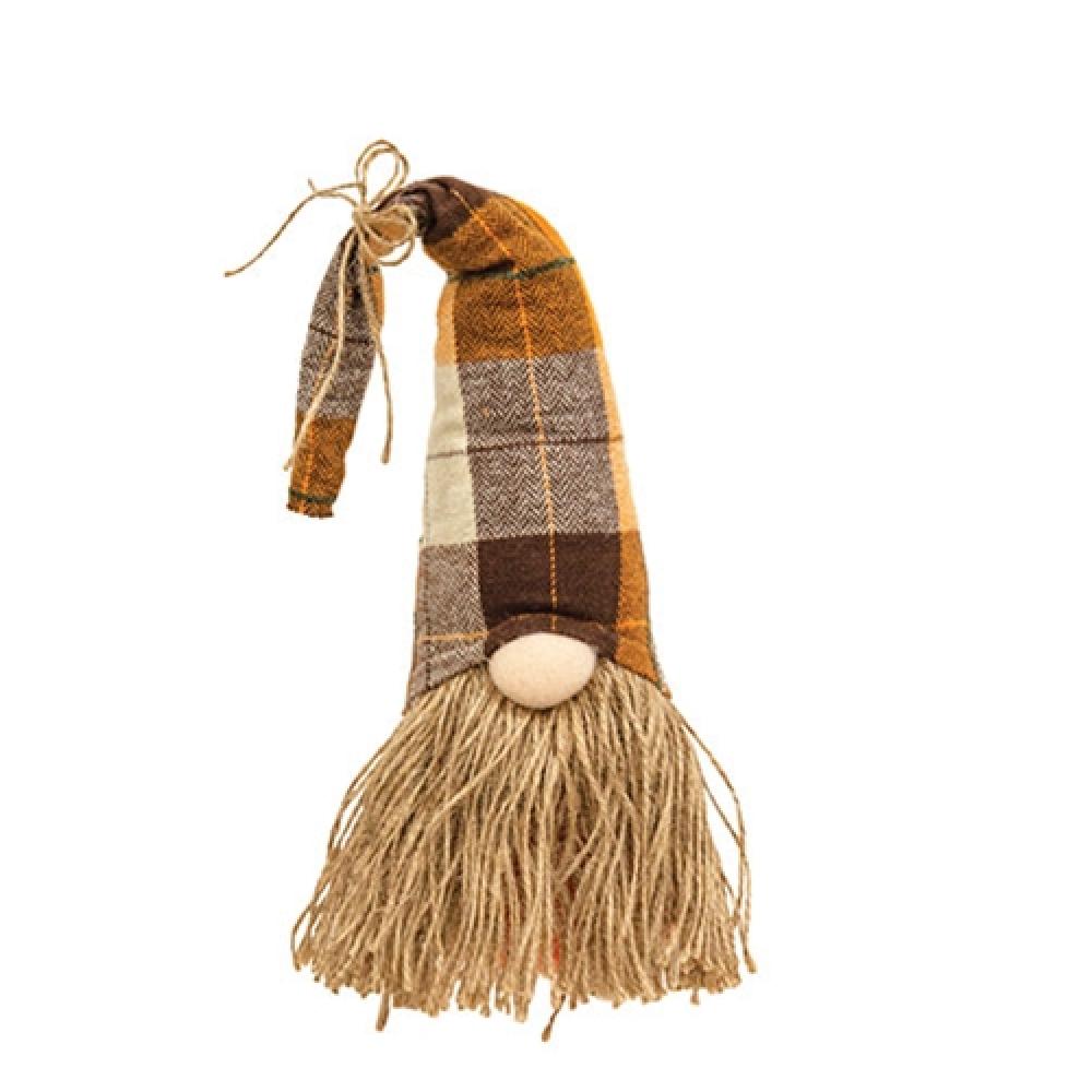 Jute Plaid Gnome Small - Handmade Rustic Garden Decor for Outdoor & Indoor Home Decoration | Perfect for Patio, Yard, and Holiday Displays