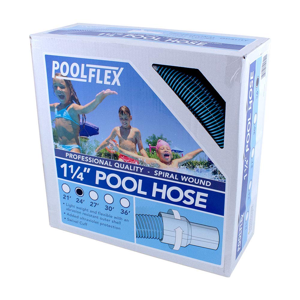 Spa Choice PoolFlex 520NB 1-1/4 Inch x 24 Feet Swimming Pool Hose - Durable Flexible Pool Vacuum Hose for Inground & Above Ground Pools, Hot Tubs, and Spas - Perfect for Cleaning, Maintenance, and Water Circulation