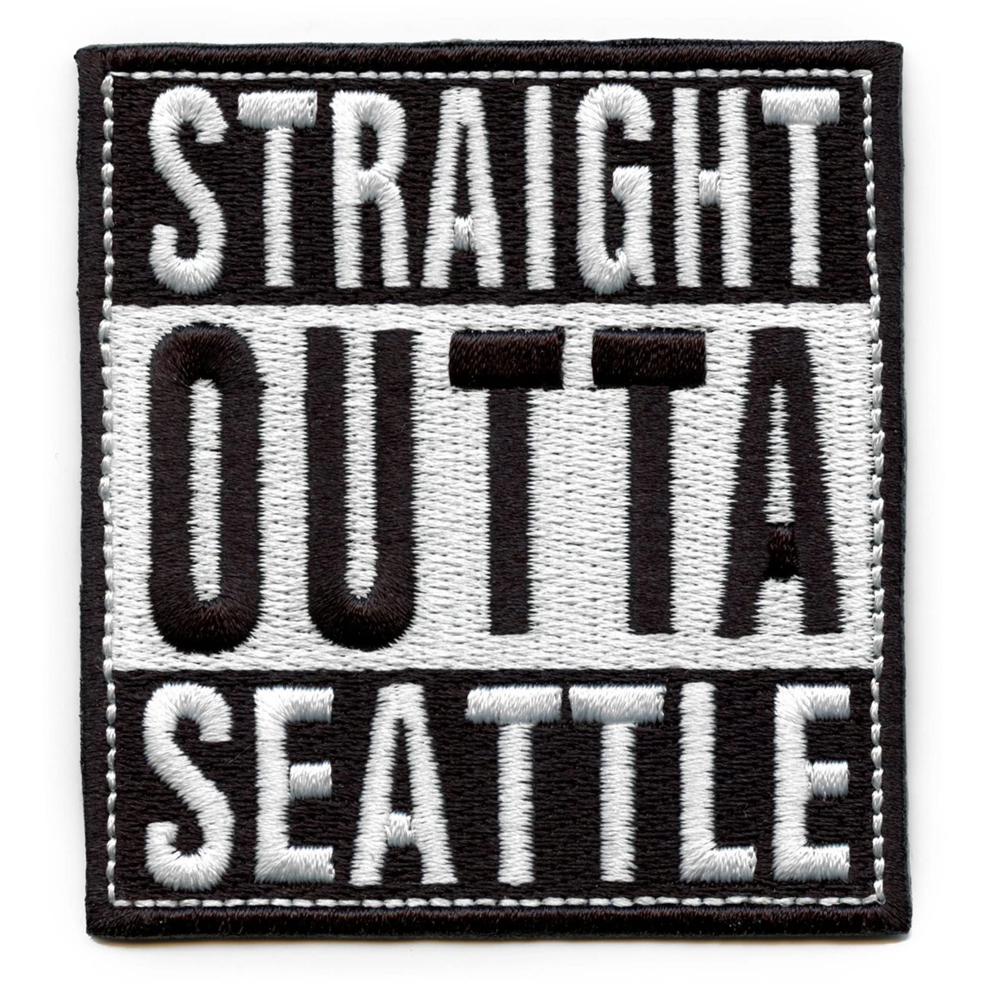 Straight Outta Seattle Embroidered Iron-On Patch - DIY Sewing & Iron-On Applique for Jackets, Hats, Bags & Denim - Perfect for Customizing Clothes & Accessories