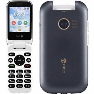 Doro 7080 Unlocked GSM Cell Phone - 4GB ROM, 512MB RAM - Dual SIM, Long Battery Life - Perfect for Seniors & Emergency Use