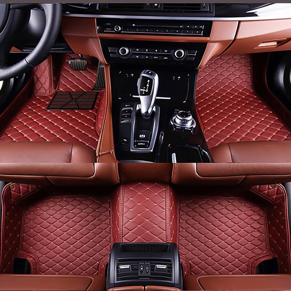 Custom-Fit Waterproof Non-Slip Car Floor Mats for Kia NIRO 2017-2019 - Premium Wine Red Carpet - Perfect for All-Weather Protection & Easy Cleaning