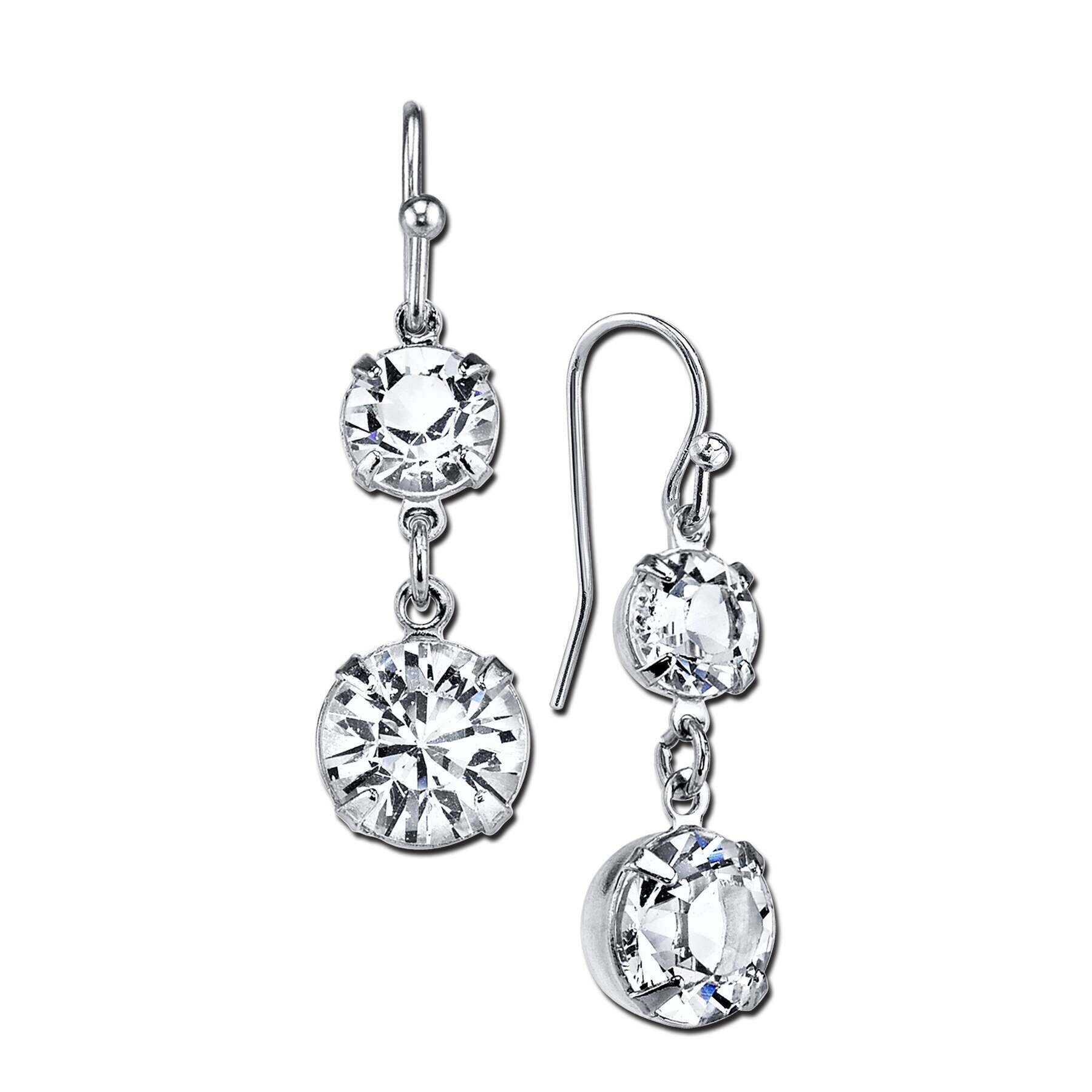 1928 Bridal Genuine Austrian Crystal Drop Earrings - Vintage Wedding Jewelry for Bride, Bridesmaids & Special Occasions | Elegant Dangling Earrings for Prom, Anniversary & Evening Events