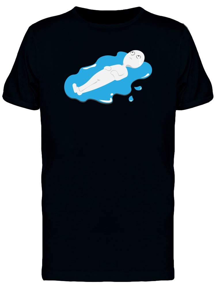 Sad Man On Floor Crying T-Shirt for Men | Funny Graphic Tee | Casual Wear & Gift Idea for Parties