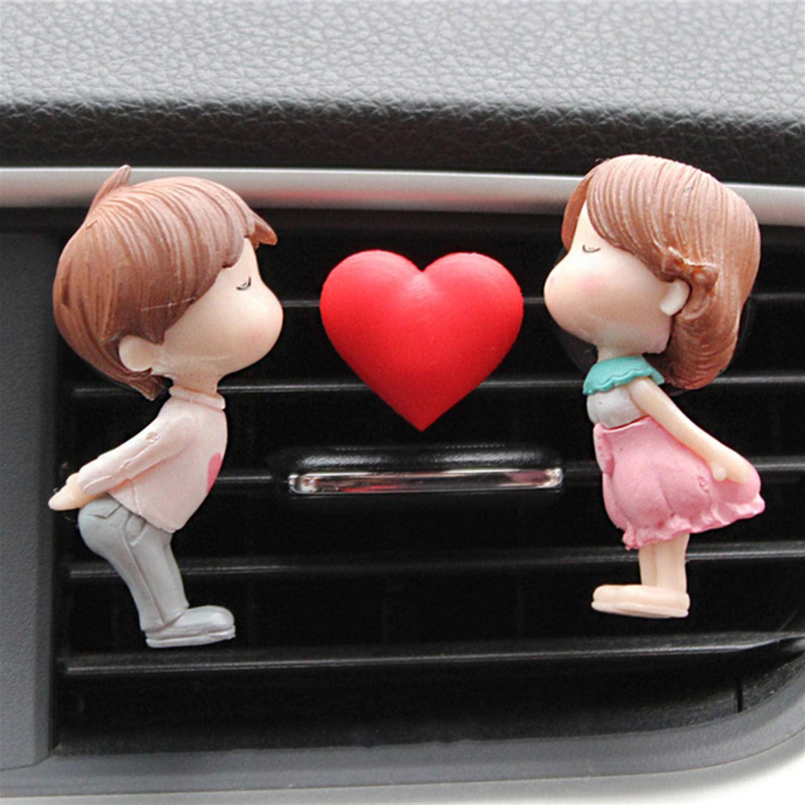NC Lovely Couple Car Air Freshener Clip - Vent Aromatherapy Diffuser with Refillable Perfume for Cars & Home | Perfect for Sedans, SUVs & Office Spaces