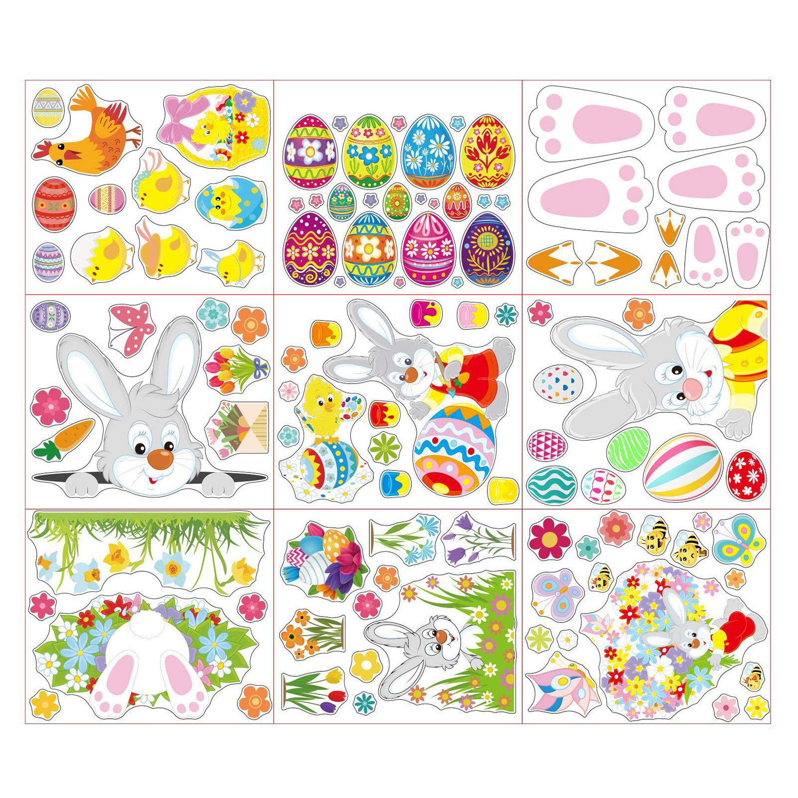 9Pcs Rabbit Wall Stickers for Kitchen Decor & Suitcase