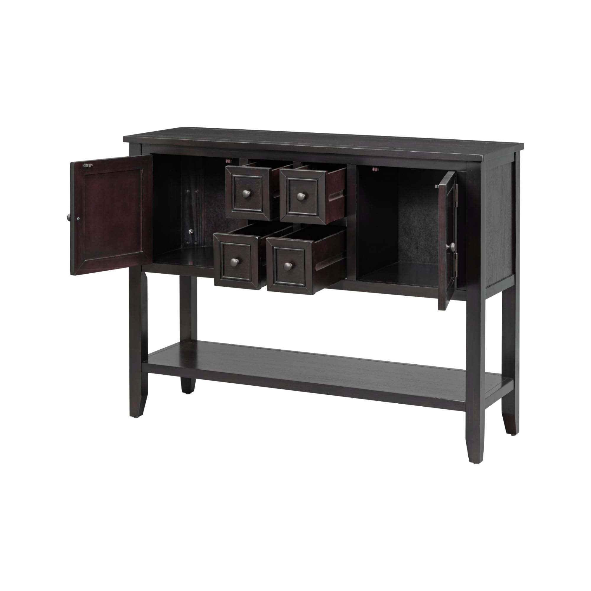 Merax Farmhouse Console Table with Storage Drawers & Shelf - Rustic Wood Entryway Sofa Table, Narrow Sideboard Cabinet with Door for Living Room, Dining Room & Kitchen - Perfect for Hallway Decor & Small Space Organization